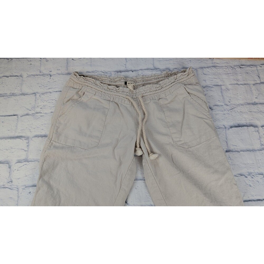 Roxy Boardriders Womens Linen Drawsting Pants with Pockets Size Xl Beach Pants - Picture 4 of 8